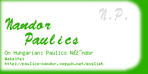 nandor paulics business card